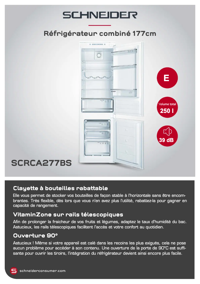 Page n°1 - Fiche technique Schneider SCRCA277BS