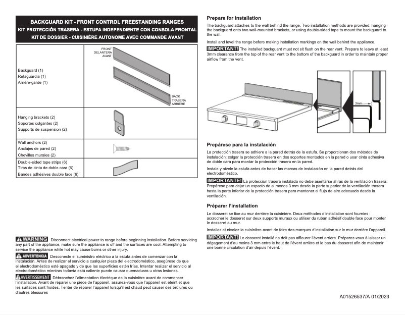Page n°1 - Manuel utilisateur Frigidaire 11NBBKGDSS