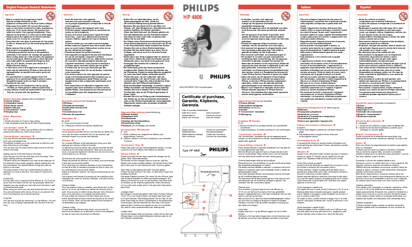 Page 1 de la notice Manuel utilisateur Philips HP4806