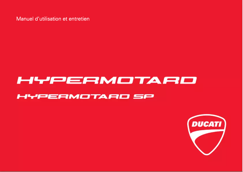 Page 1 de la notice Manuel utilisateur Ducati Hypermotard SP (2015)