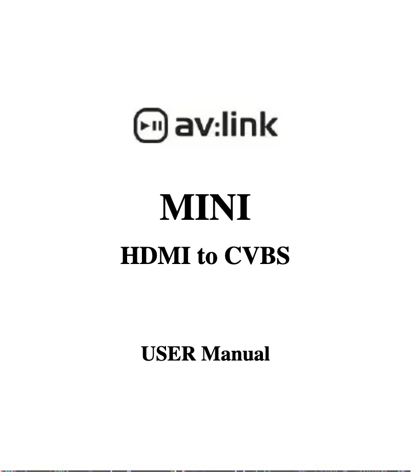 Page n°1 - Manuel utilisateur AV:link HDVC4K