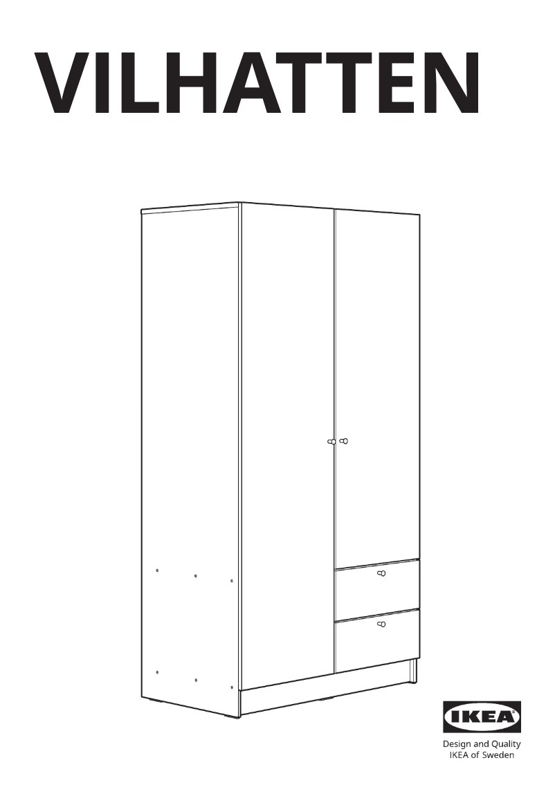 Page 1 de la notice Manuel utilisateur Ikea VILHATTEN 705.306.09