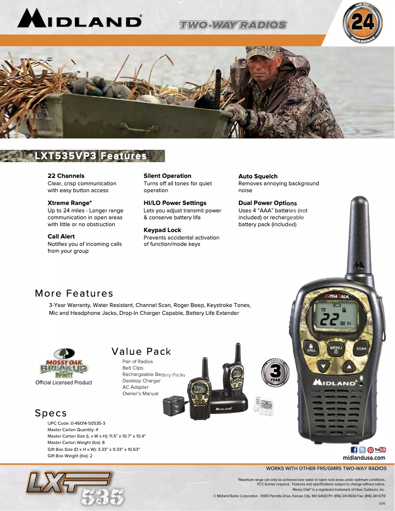 Image de la première page du manuel de l'appareil LXT535VP3