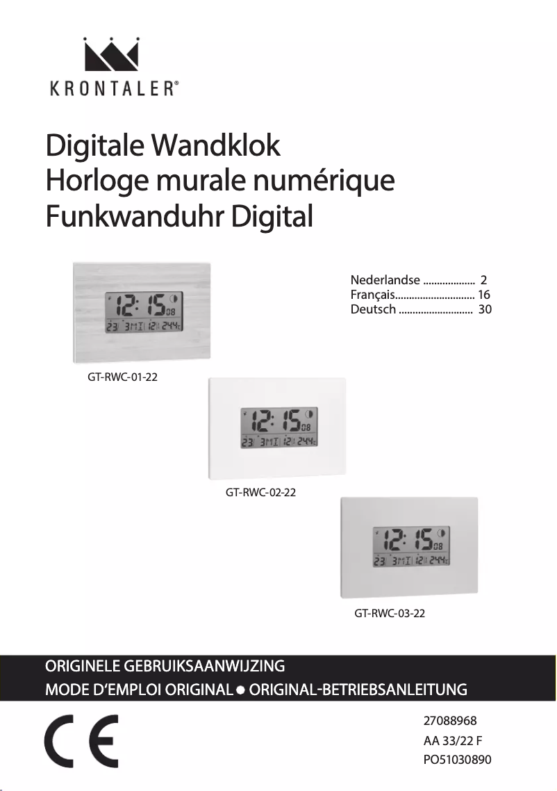 Image de la première page du manuel de l'appareil GT-RWC-03