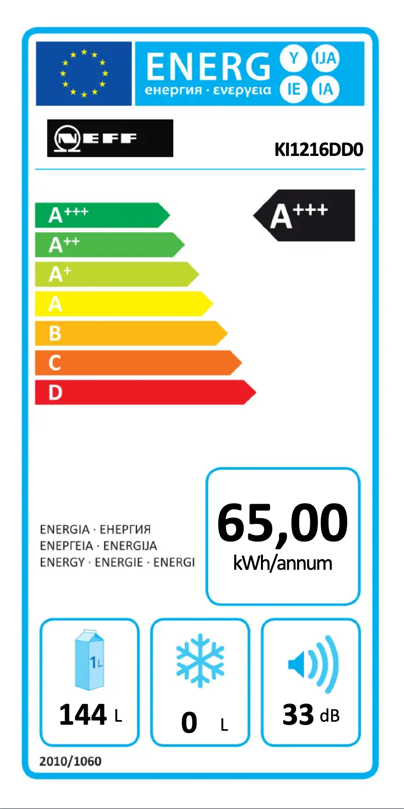 Page n°1 - Label énergétique Neff KI1216DD0