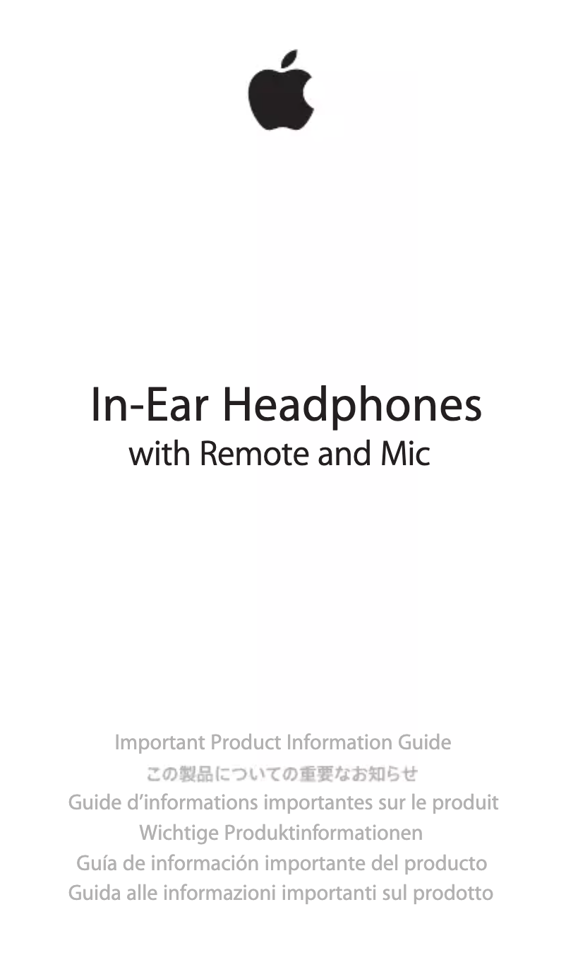 Página 1 del manual Manual de usuario Apple In-Ear Headphones