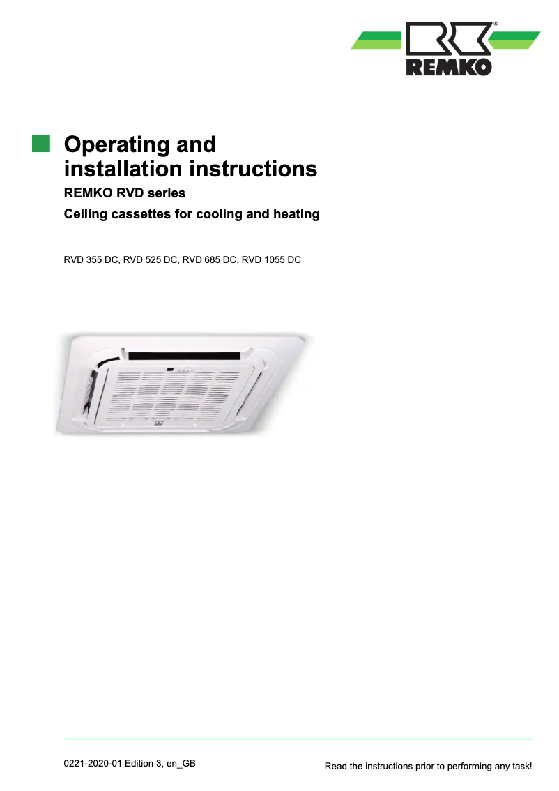 Page 1 de la notice Manuel utilisateur Remko RVD 685 DC