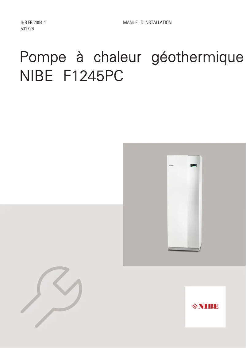 Image de la première page du manuel de l'appareil F1245