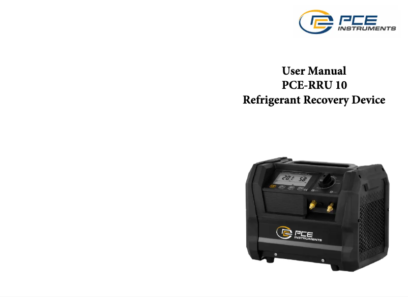 Page n°1 - Manuel utilisateur PCE Instruments PCE-RRU 10