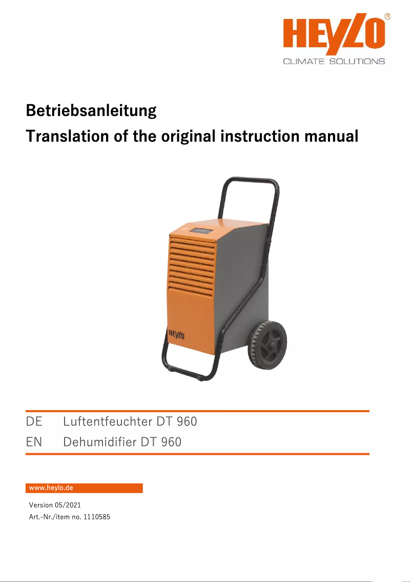 Page n°1 - Manuel utilisateur Heylo DT 960