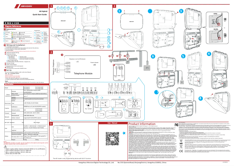 Page n°1 - Guide de démarrage rapide Hikvision DS-PHA20-W2P