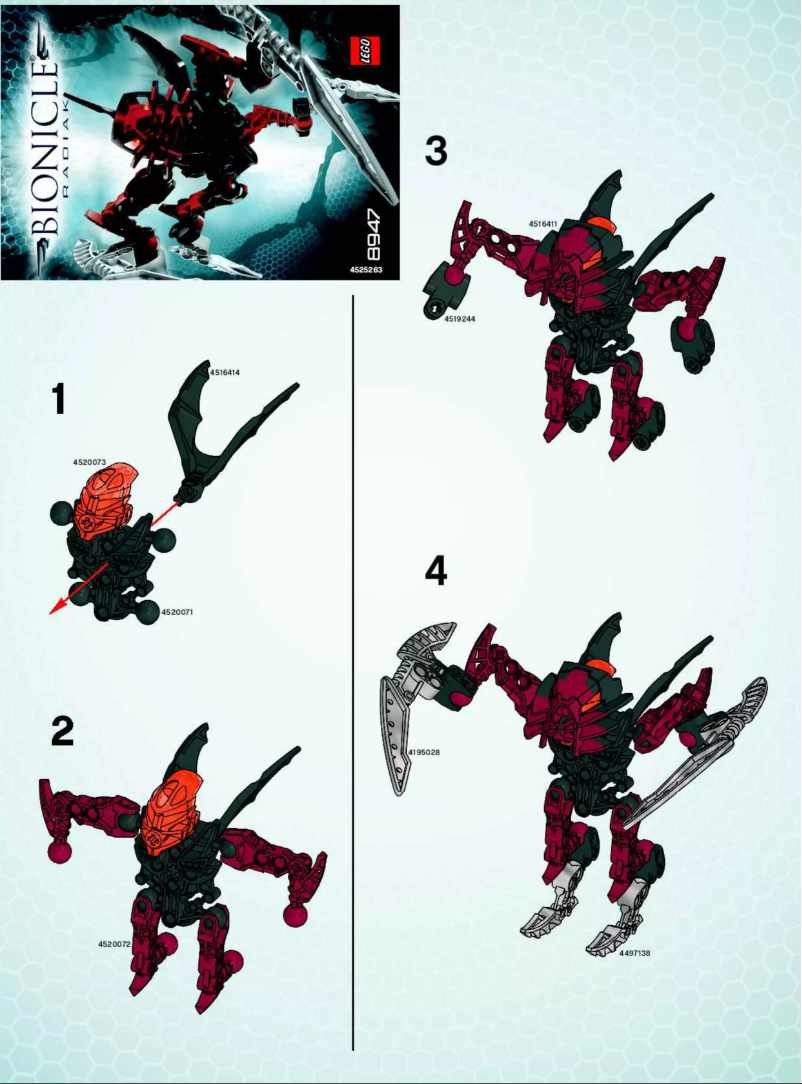 Image de la première page du manuel de l'appareil Bionicle 8947