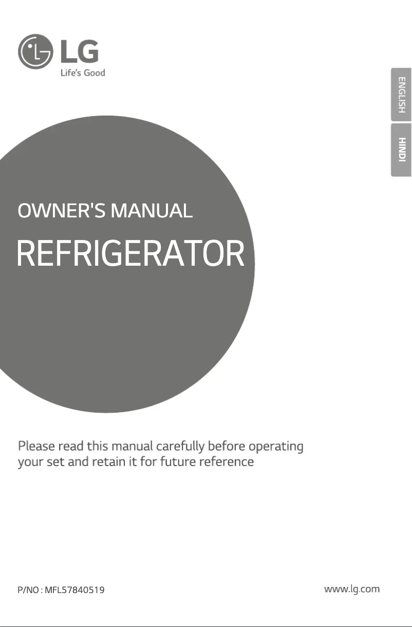 Page 1 de la notice Manuel utilisateur LG GL-Q292SHAR