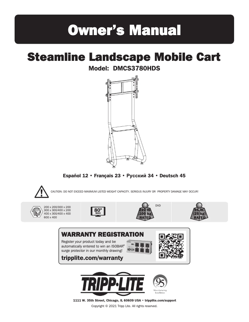 Page 1 de la notice Manuel utilisateur Tripp Lite DMCS3780HDS