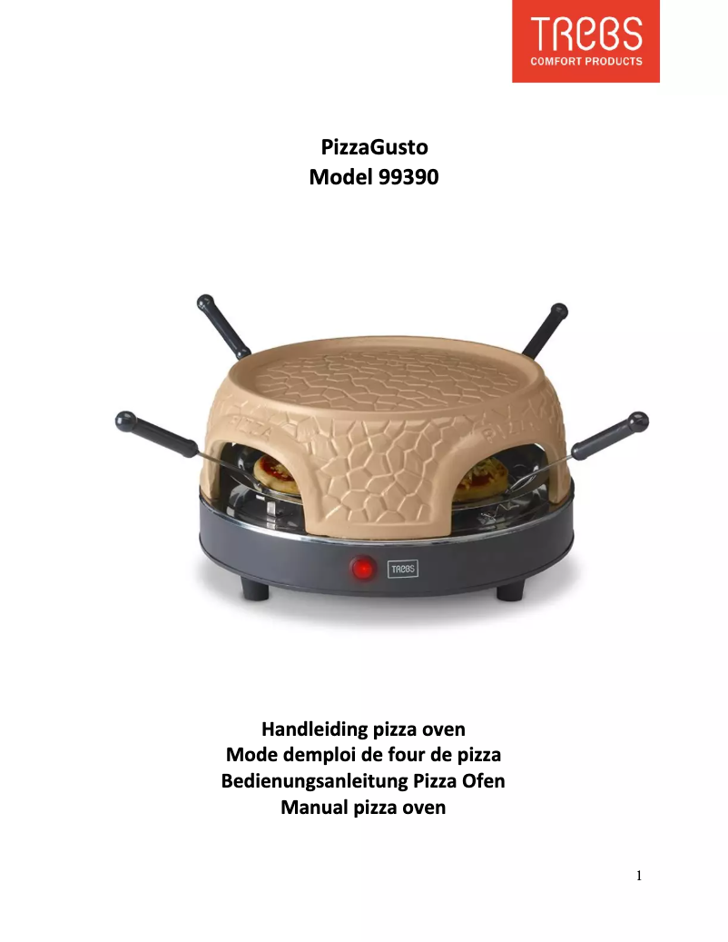 Page n°1 - Manuel utilisateur Trebs PizzaGusto 99390