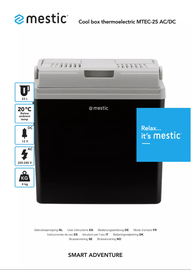 Page n°1 - Manuel utilisateur Mestic MTEC-25