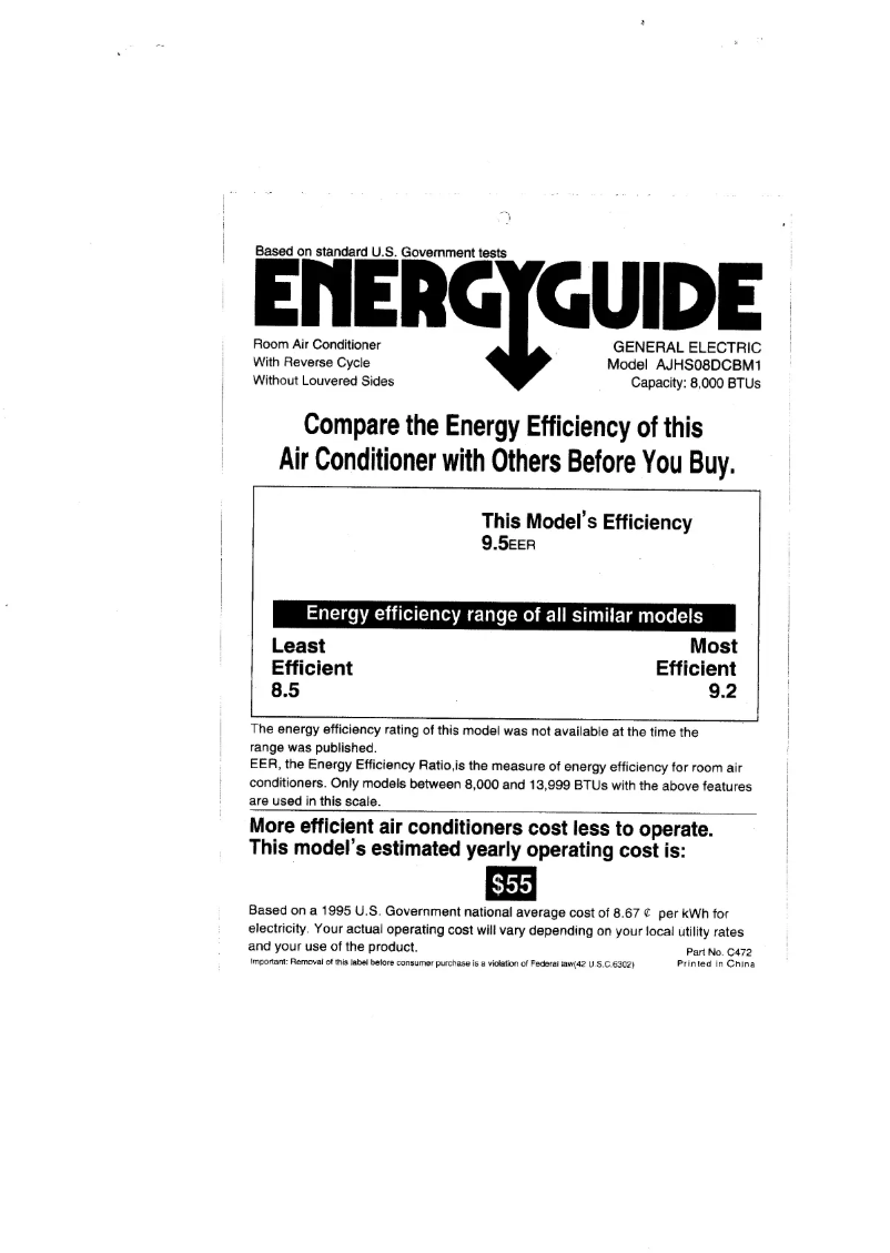 Image de la première page du manuel de l'appareil AJHS08DCB