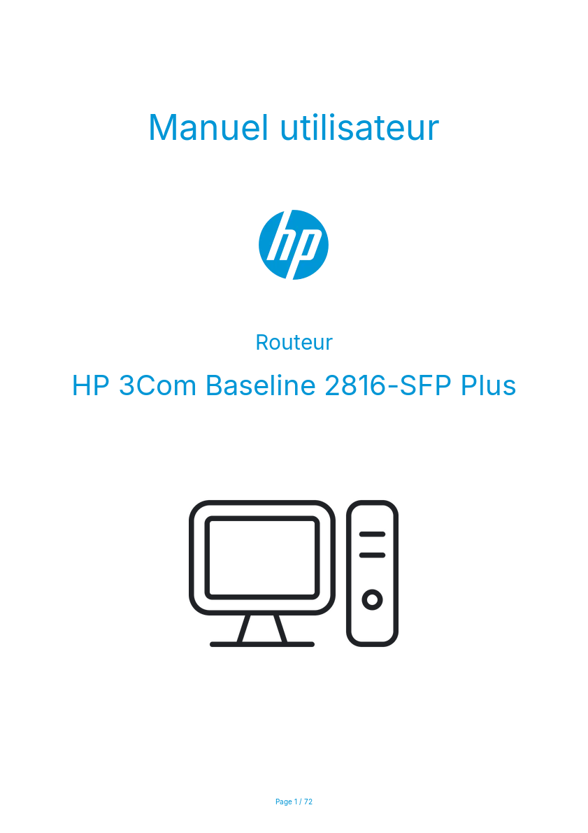 Page n°1 - Manuel utilisateur HP 3Com Baseline 2816-SFP Plus