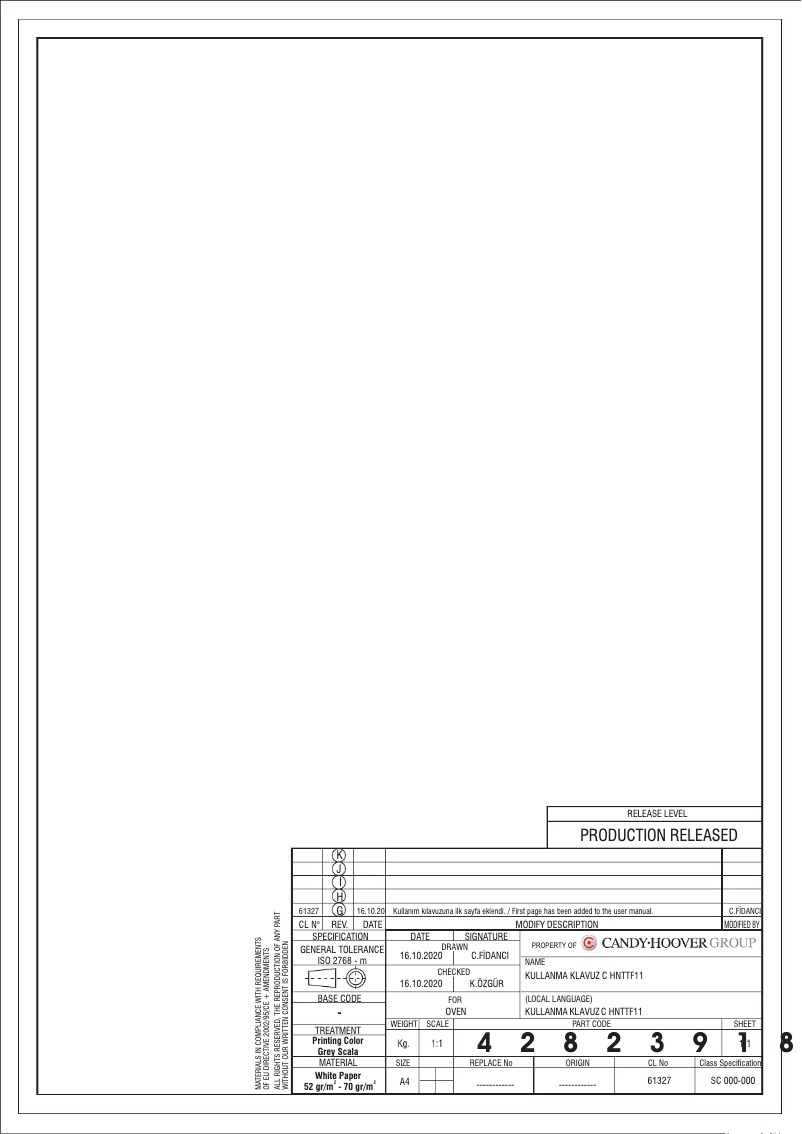 Image de la première page du manuel de l'appareil FCP605WXL