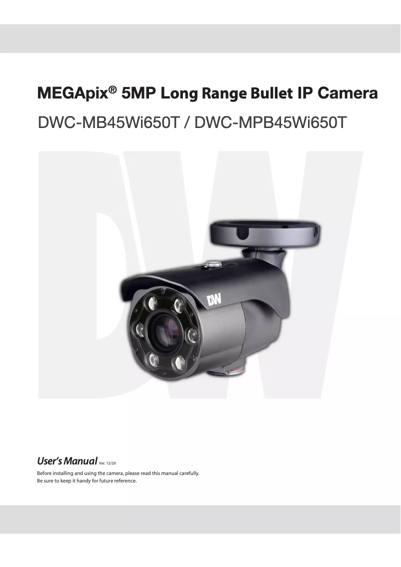 Page 1 de la notice Manuel utilisateur Digital Watchdog MegaPix IVA+ DWC-MPB45WI650T