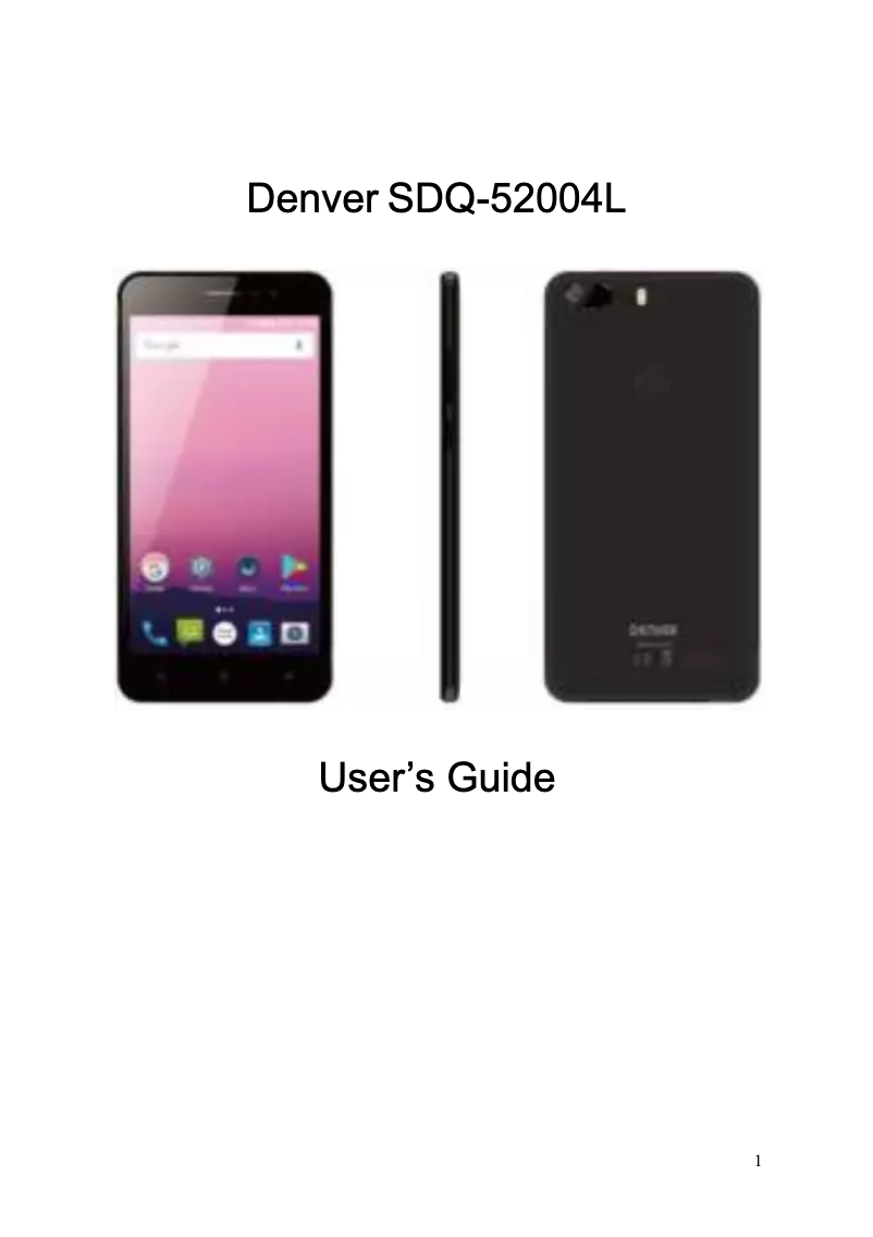 Page n°1 - Manuel utilisateur Denver SDQ-52001G