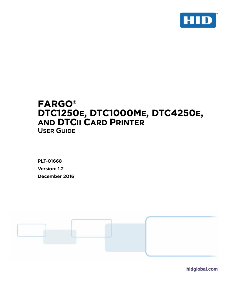 Page n°1 - Manuel utilisateur Fargo DTC1250e