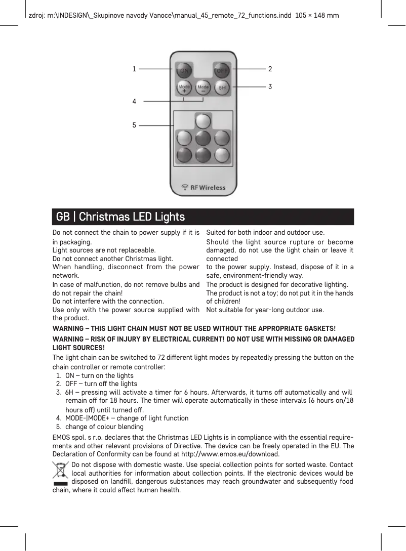 Page 1 de la notice Manuel utilisateur Emos D4AA02