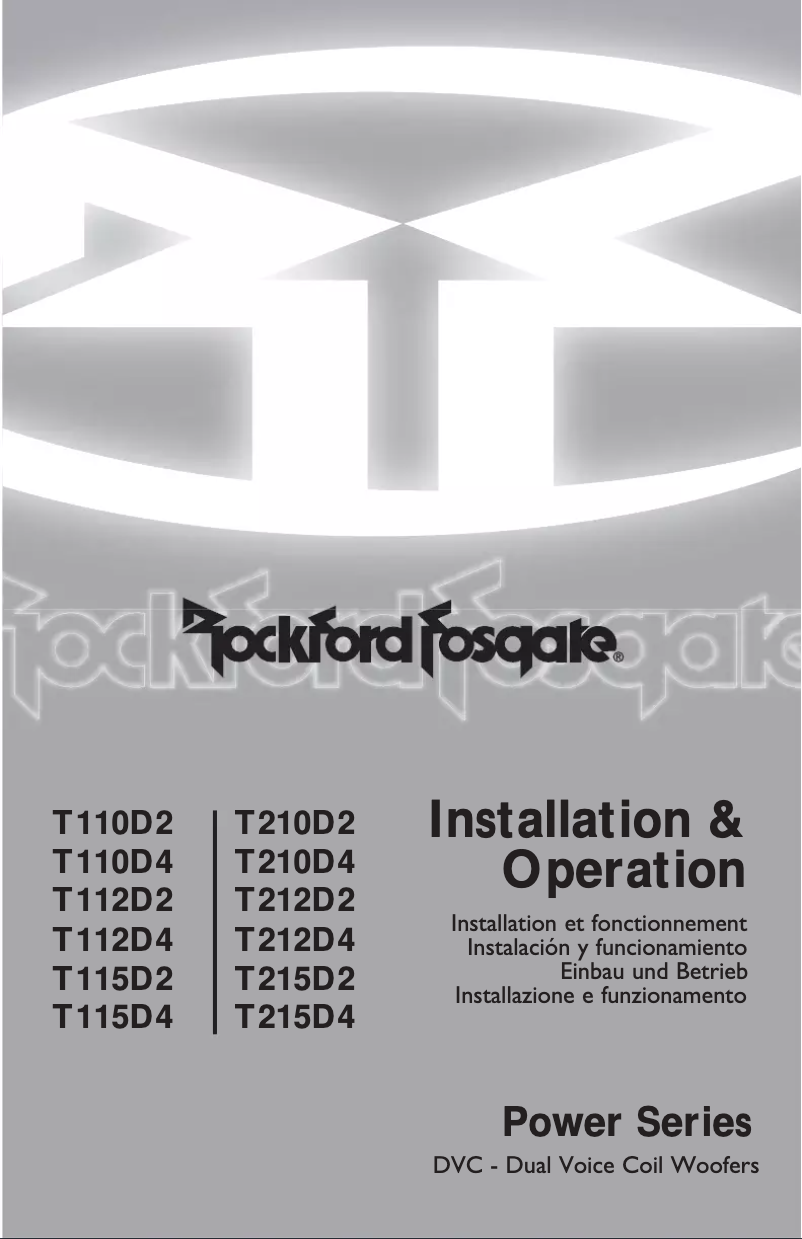 Page 1 de la notice Manuel utilisateur Rockford Fosgate Power T115D2