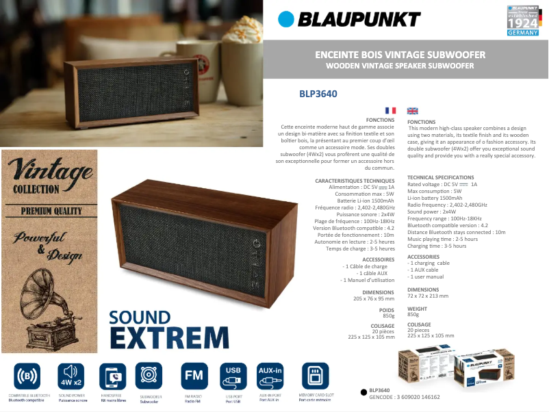 Image de la première page du manuel de l'appareil BLP3640