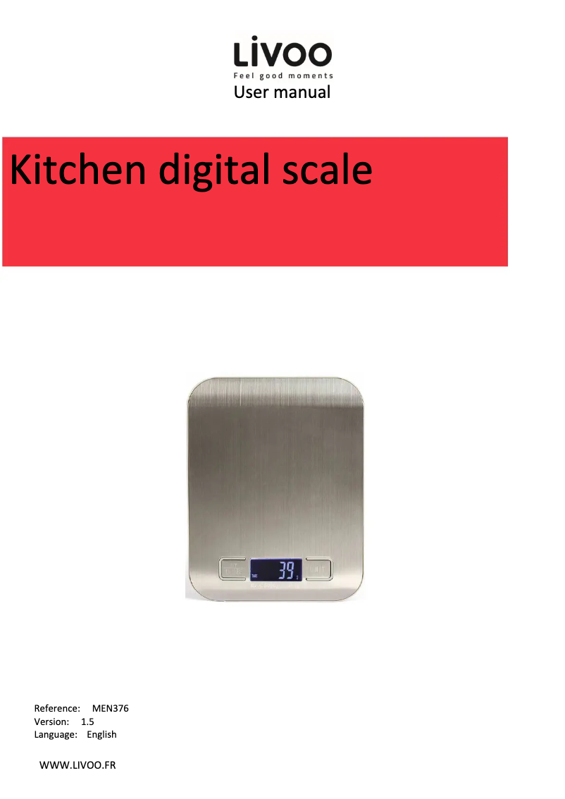 Image de la première page du manuel de l'appareil MEN376