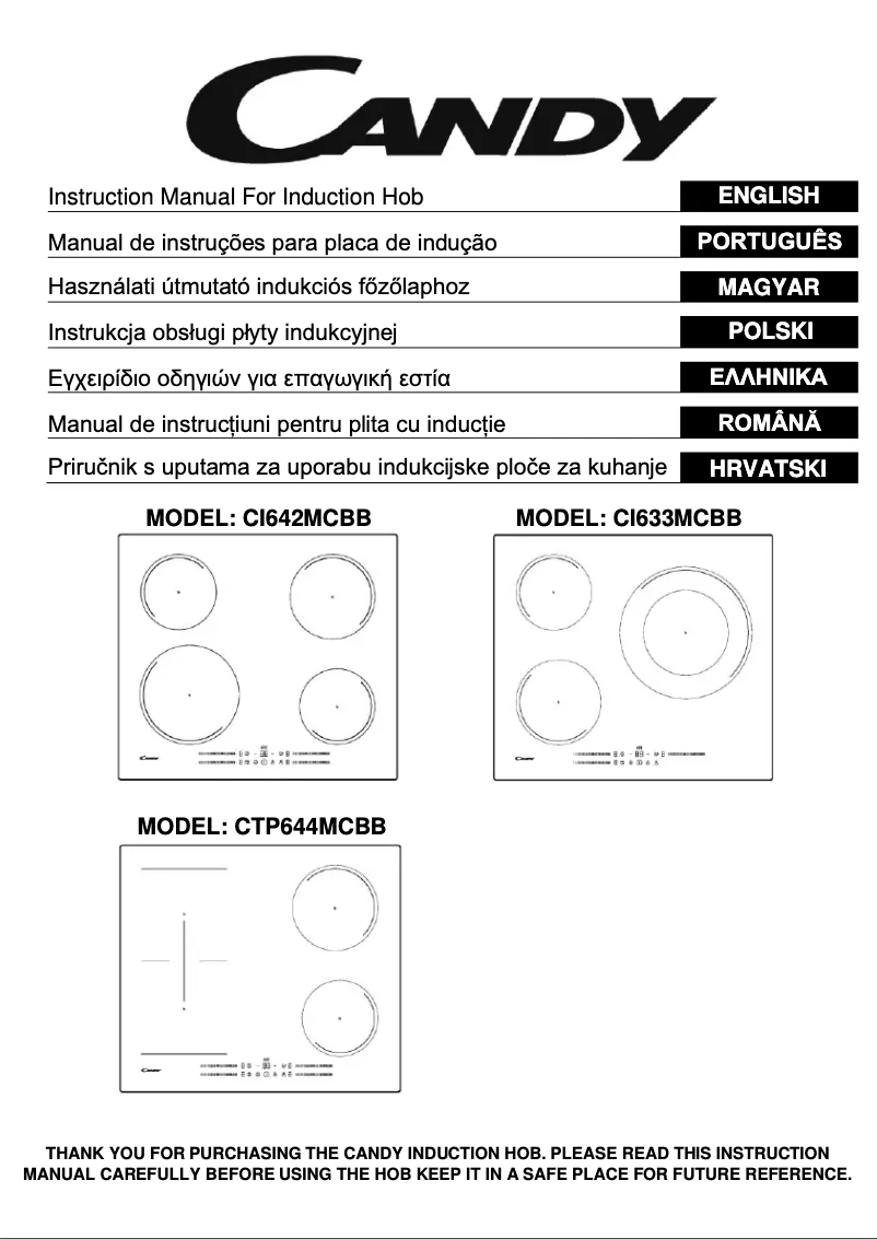 Page n°1 - Manuel utilisateur Candy CTP644MCBB