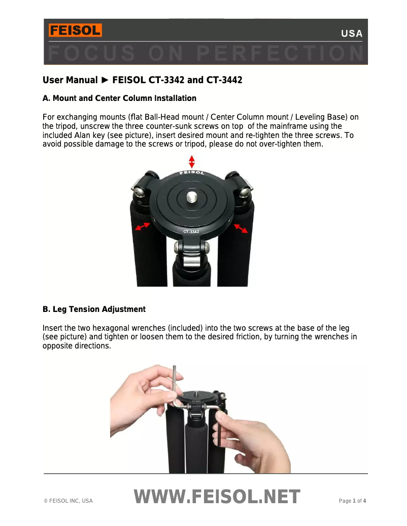 Page n°1 - Manuel utilisateur Feisol CT-3342