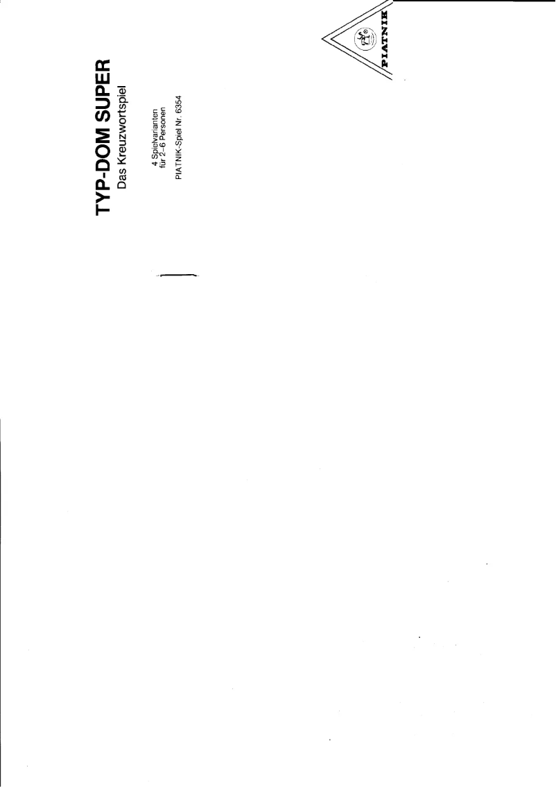 Page n°1 - Manuel utilisateur Piatnik Typ Dom Super