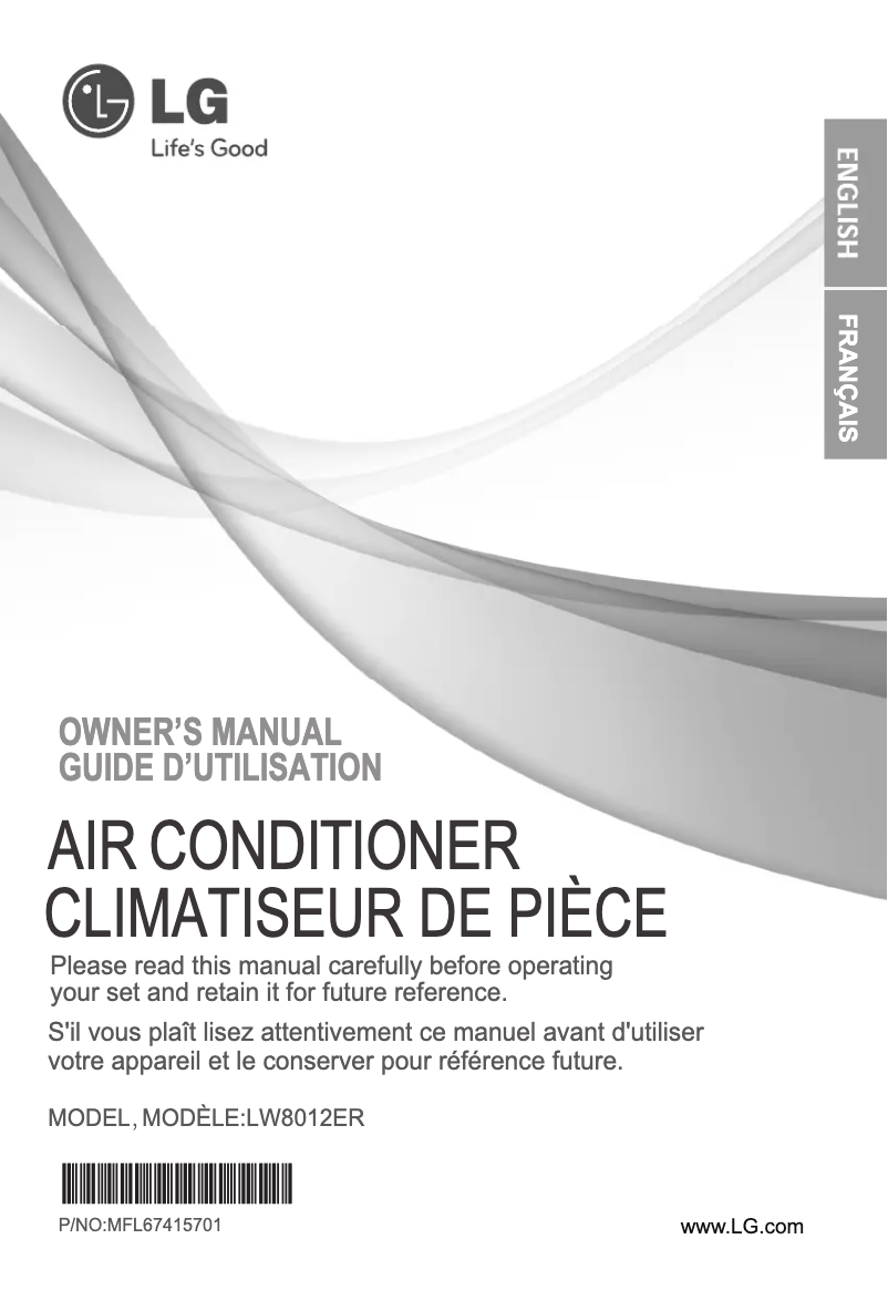 Image de la première page du manuel de l'appareil LW8012ER