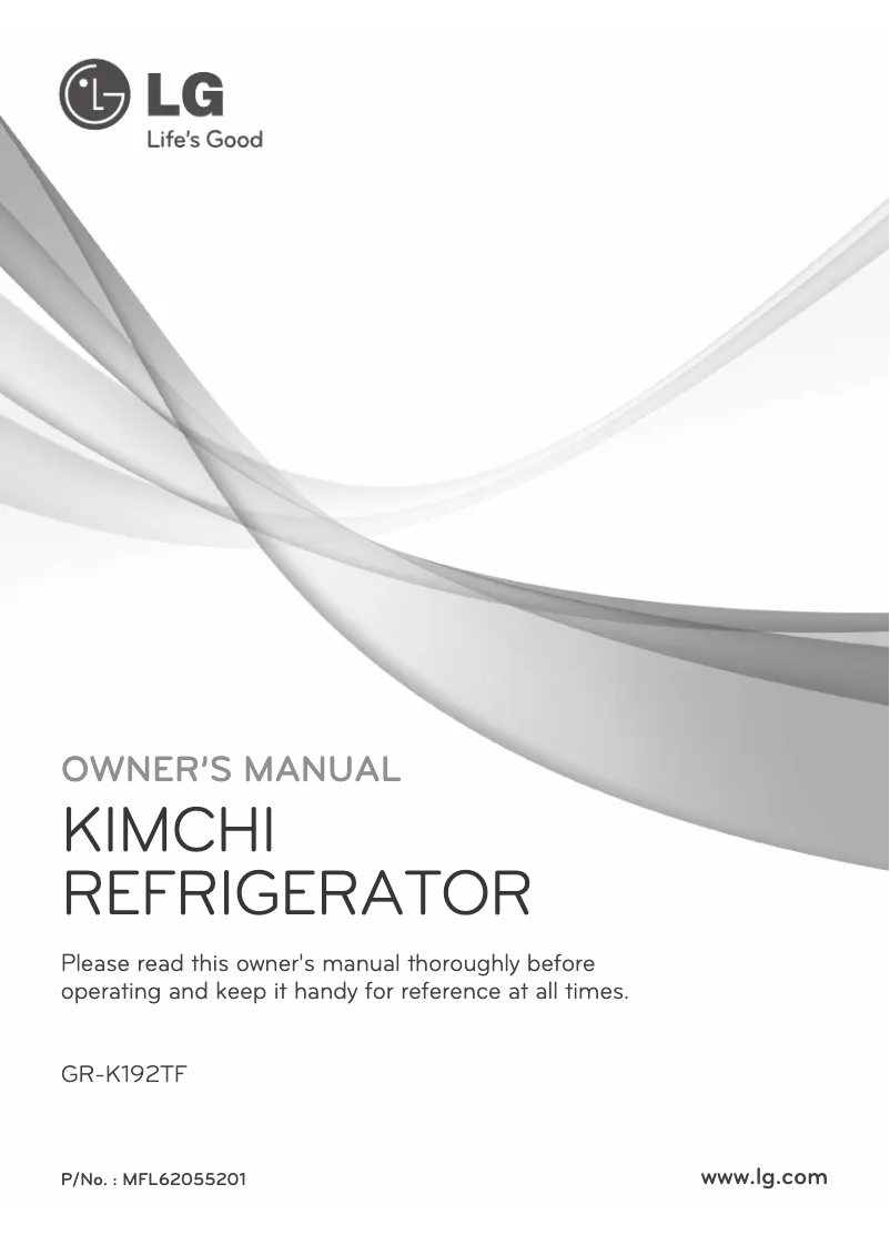Page 1 de la notice Manuel utilisateur LG GR-K192TF