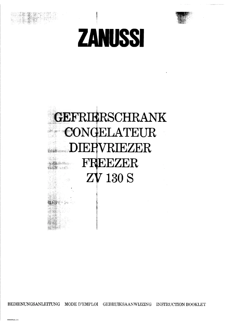 Page 1 de la notice Manuel utilisateur Zanussi ZV 130S