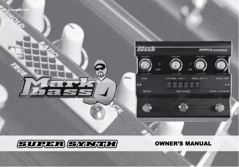 Page 1 de la notice Manuel utilisateur Markbass Super Synth