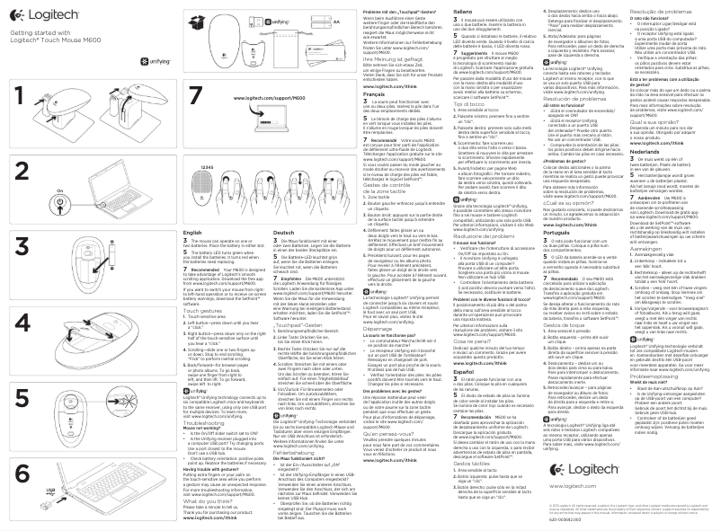 Image de la première page du manuel de l'appareil Touch M600