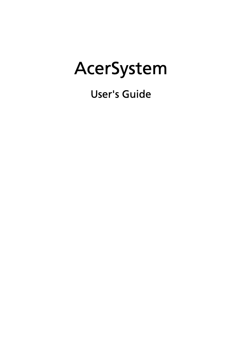 Page n°1 - Manuel utilisateur Acer Aspire X3200