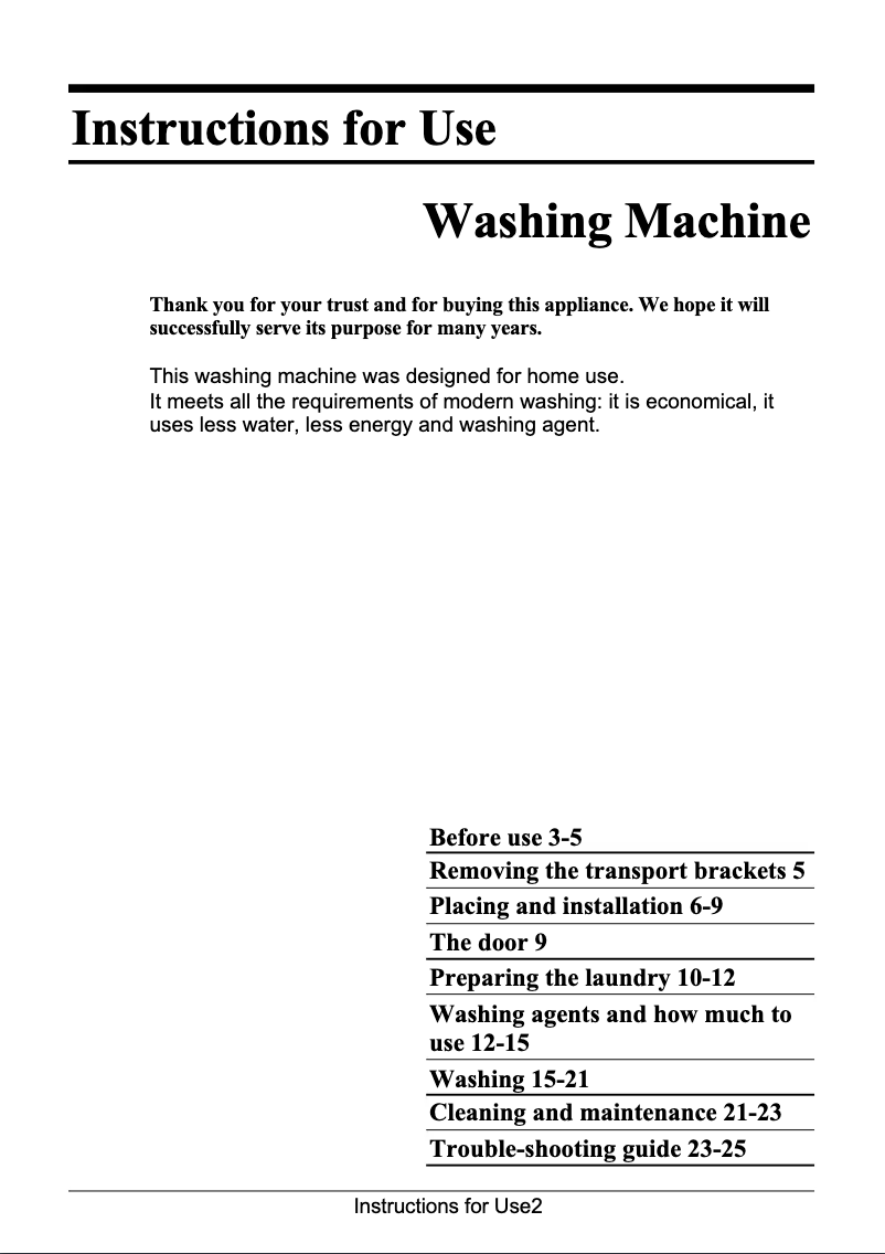 Image de la première page du manuel de l'appareil WA402