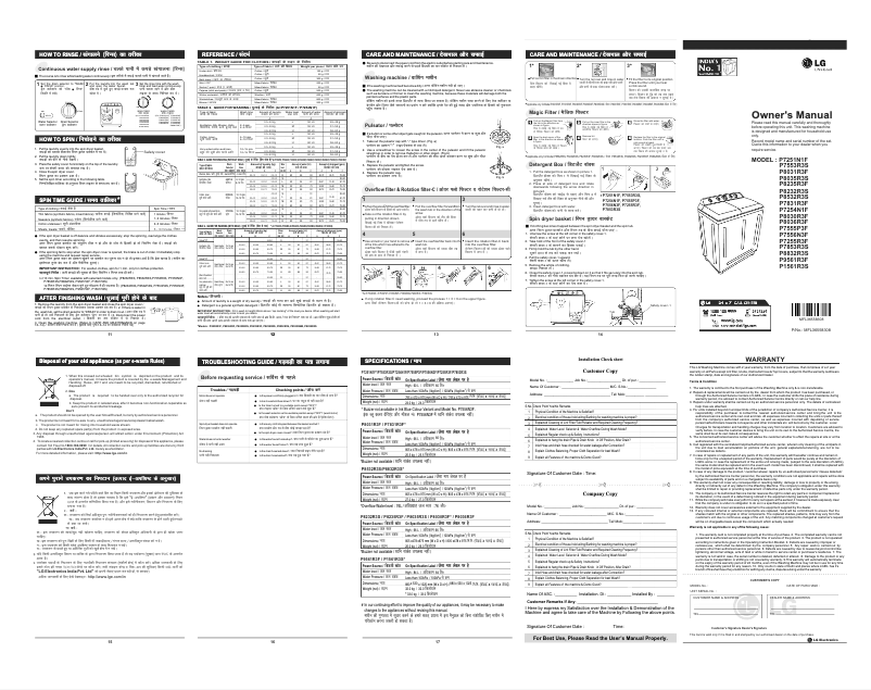 Page 1 de la notice Manuel utilisateur LG P8031R3F