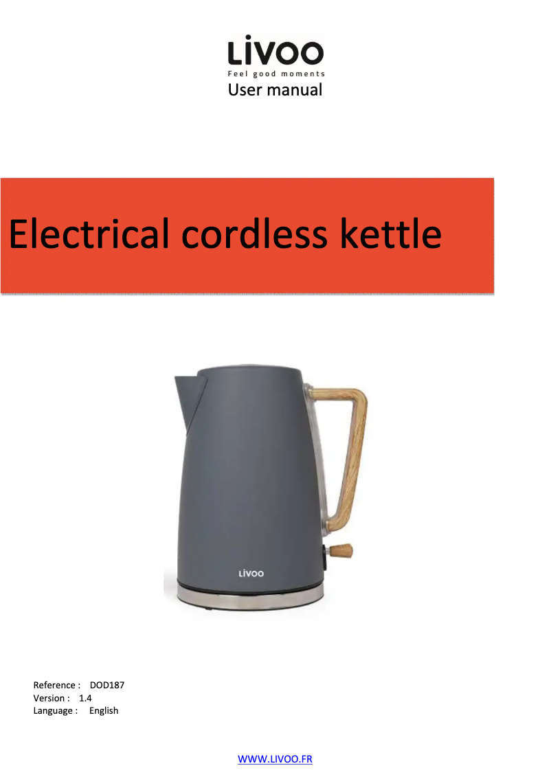 Page 1 de la notice Manuel utilisateur Livoo DOD187