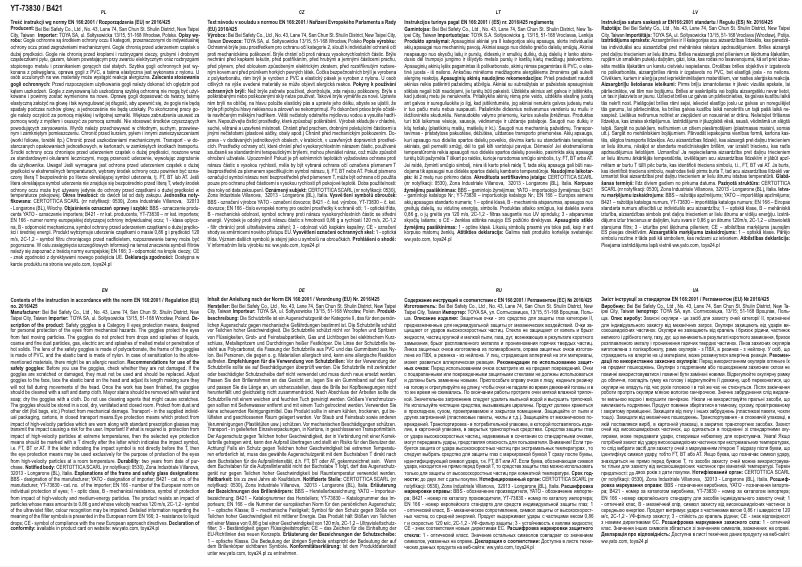 Page 1 de la notice Manuel utilisateur Yato YT-73830