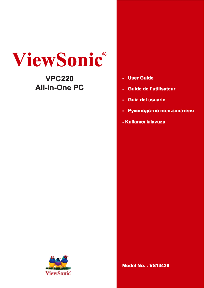 Page n°1 - Manuel utilisateur Viewsonic VPC220B