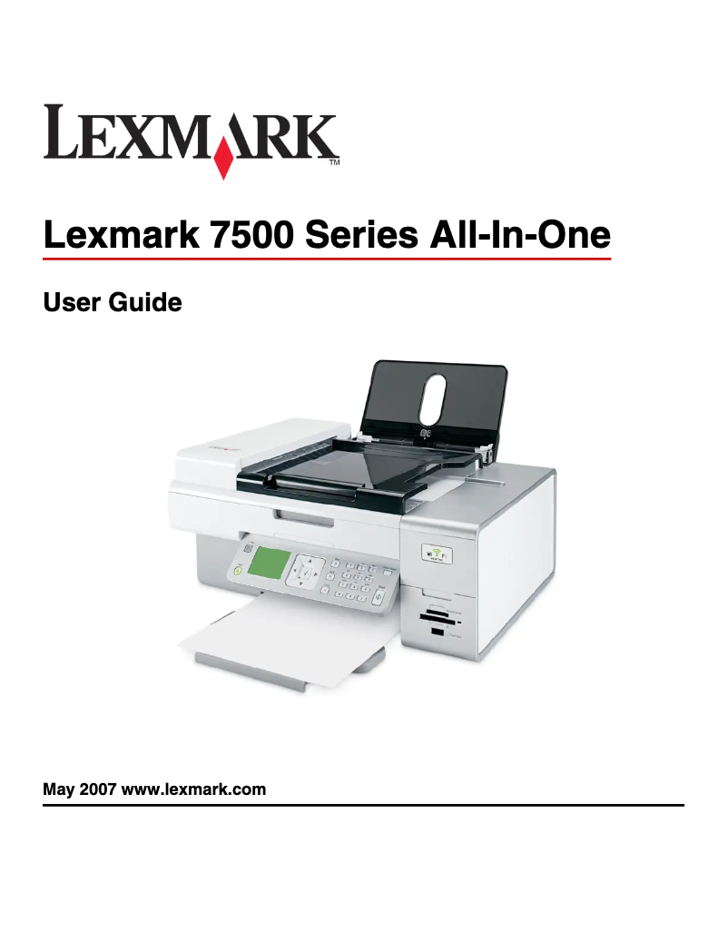 Image de la première page du manuel de l'appareil X7550