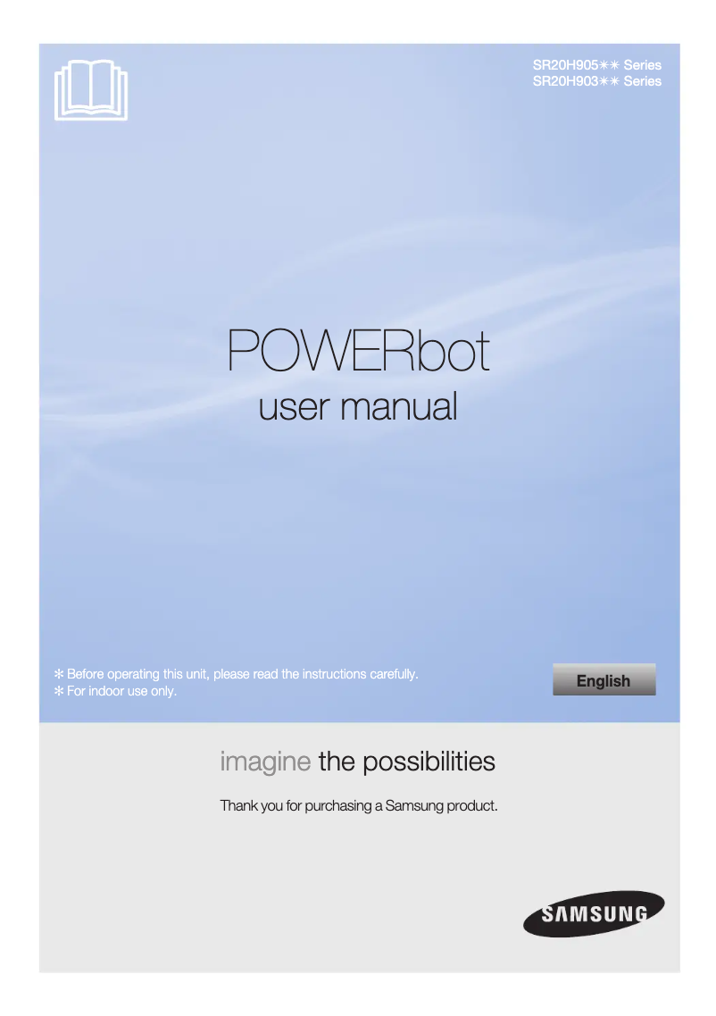 Image de la première page du manuel de l'appareil PowerBot VR20H9050UW