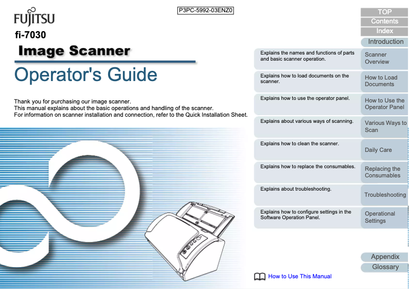 Page n°1 - Manuel utilisateur Fujitsu Image Scanner fi-7030
