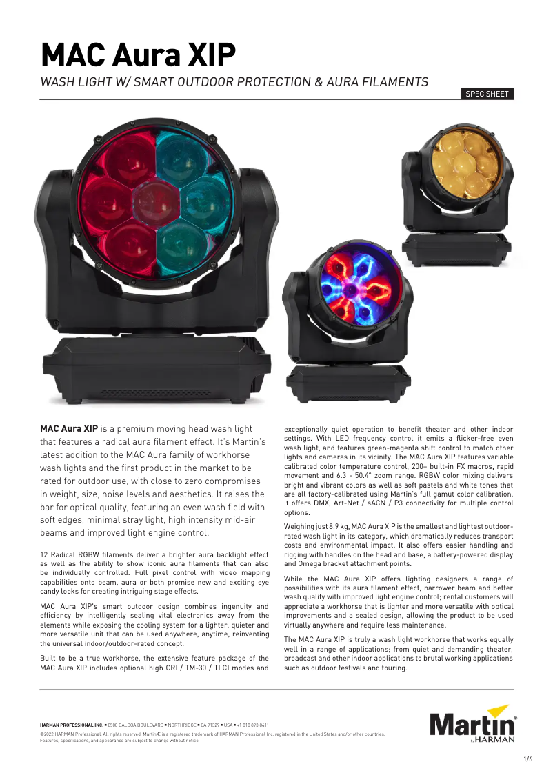 Imagen de la primera página del manual del dispositivo MAC Aura XIP