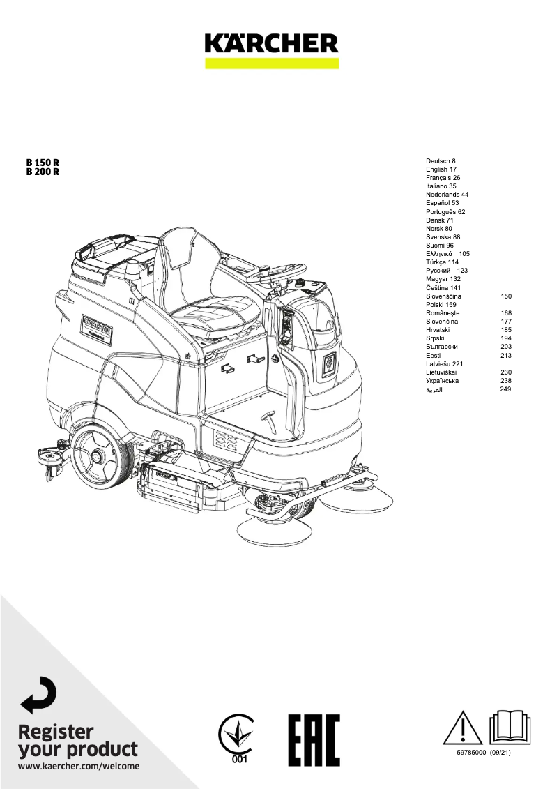 Image de la première page du manuel de l'appareil B 150 R Bp Adv