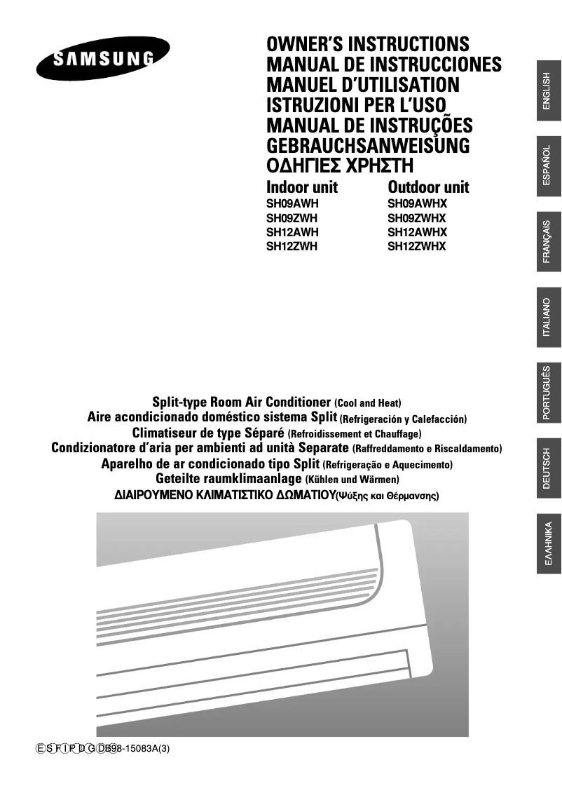 Página 1 del manual Manual de usuario Samsung SH09AW8